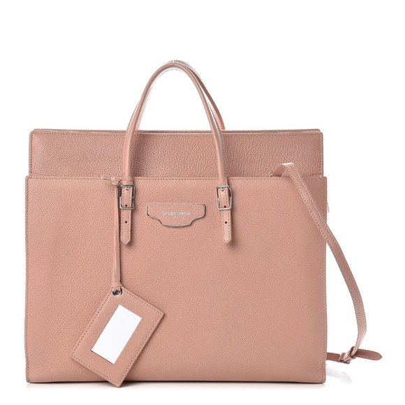 Balenciaga Grained Calfskin Plate Medium Portfolio Vieux Rose Bag - Picture 1 of 4